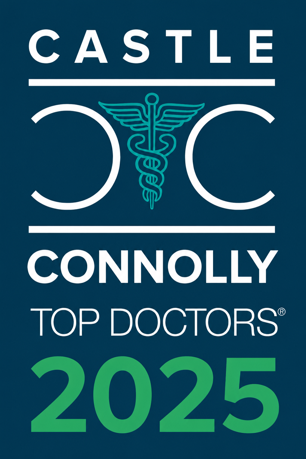 Castle Connolly Top Doctor award badge, 2022 through 2025